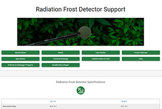 Product support information for leaf and bud temperature sensors.